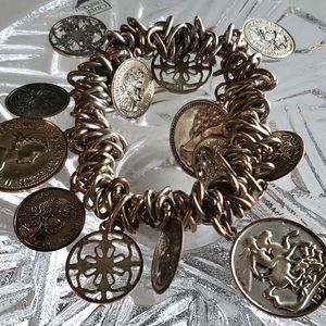 Vintage Coin Jingle Charm Bracelet